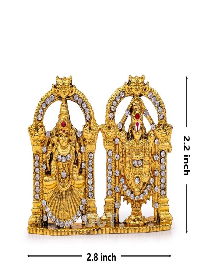 GCT Padmavathi Tirupati Balaji Idol Lord Venkateswara Idol (B-183) Antique Gold Metal Statue for Home Décor Car Dashboard Mandir Pooja Murti Temple Puja Office Table Showpiece - Image 2